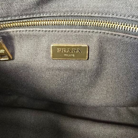 Prada Medium Canapa Canvas Tote Green - Picture 7 of 11